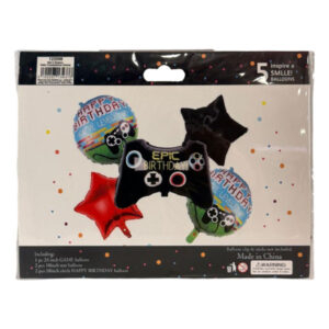 Globo metálico Inspire a Smile! “Epic birthday” joystick set 5 piezas