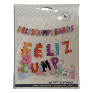 Guirnalda Glam “Feliz Cumpleaños” 3m