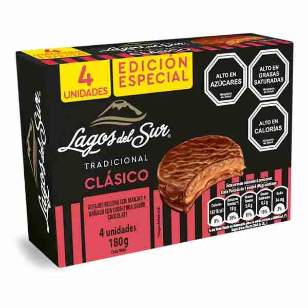 Alfajor Lagos del Sur Clásico display 4 uds