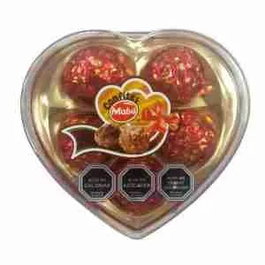 Bombones de chocolate Mabú Corazones rojos caja 5 uds