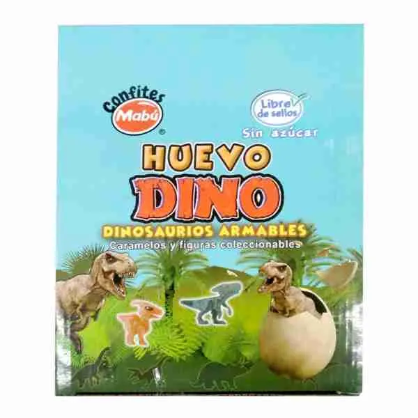 Caramelos Mabú Huevo Dino dinosaurios coleccionables 24 unidades