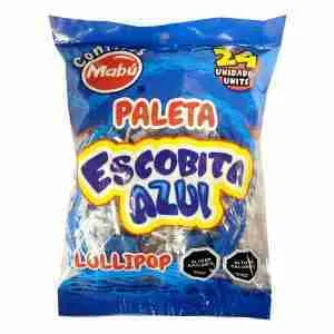 Caramelos paleta Escobita Azul bolsa 24 uds