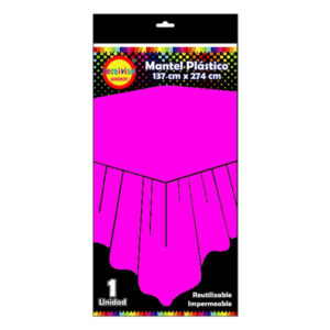 Mantel plástico Feco Festivity 137x274cm fucsia