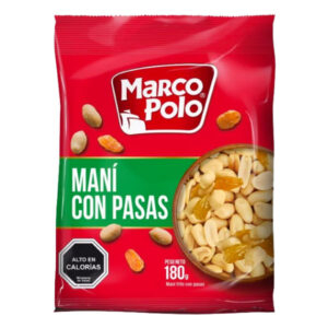 Maní con pasas Marco Polo 180gr