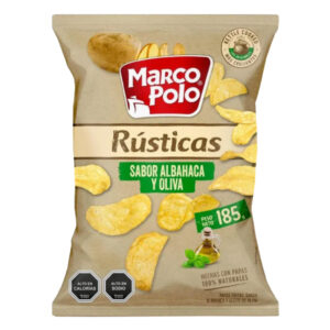 Papas fritas Marco Polo Rústicas albahaca y oliva 185gr