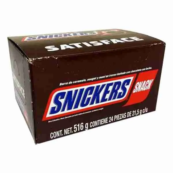 Chocolate Snickers 21,5gr display 24 uds