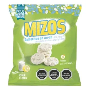 Galletas de arroz Mizos sabor yogur y limón 25gr