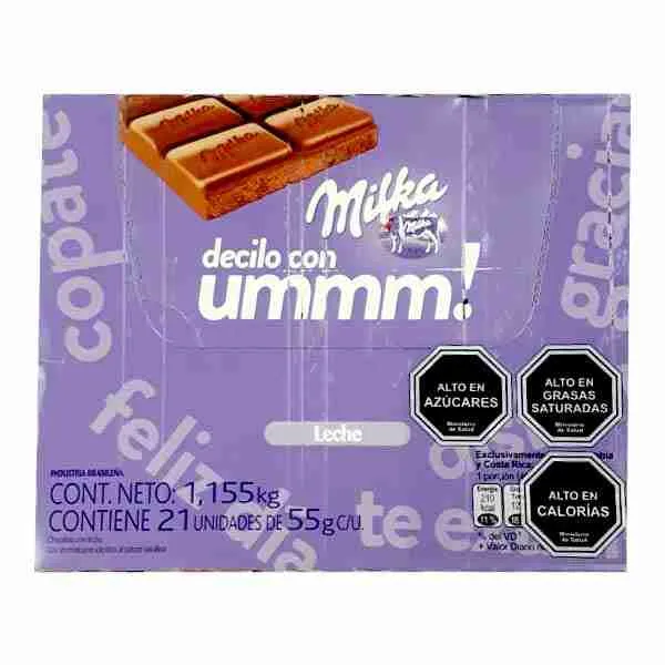 Tableta Milka leche display 21 uds