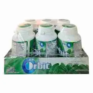Chicle Orbit hierbabuena frasco display 6 uds