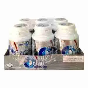 Chicle Orbit white frasco display 6 uds