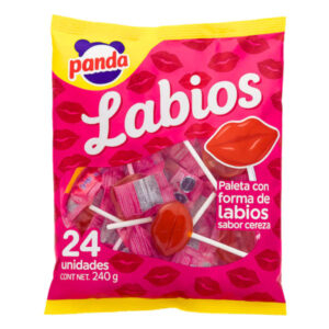 Caramelos paleta Panda Labios 240gr bolsa 24 uds