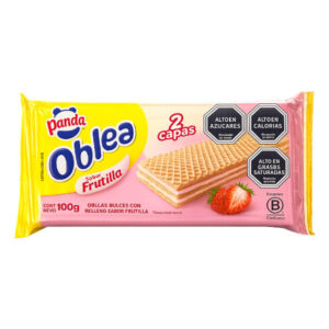 Galleta obleas Panda frutilla 100gr