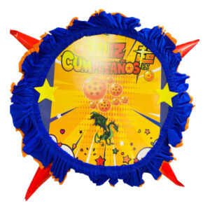 Piñata artesanal 4 puntas Dragon Ball 40×40 cms