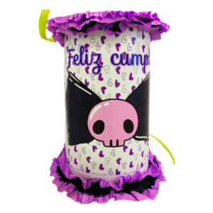 Piñata artesanal cilíndrica Kuromi