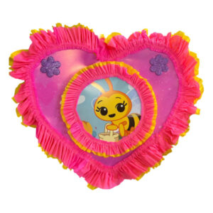 Piñata artesanal corazón Abejita 40×40 cms