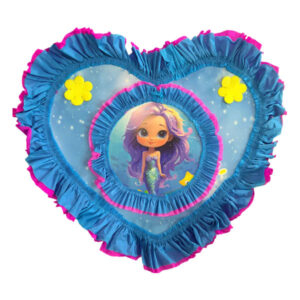 Piñata artesanal corazón Sirena 40×40 cms
