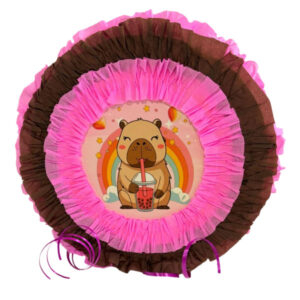 Piñata artesanal redonda Capibara 30×30 cms N° 1