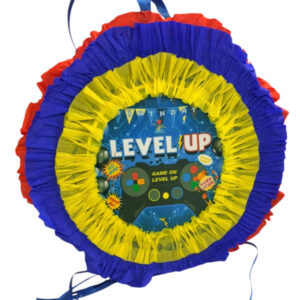 Piñata artesanal redonda Level Up 30×30 cms