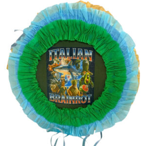 Piñata artesanal redonda Italian Brainrot 30×30 cms N° 1