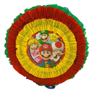 Piñata artesanal redonda Mario Bros 30×30 cms N° 1