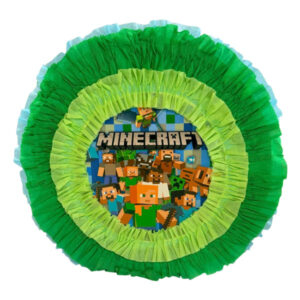 Piñata artesanal redonda Minecraft 30×30 cms