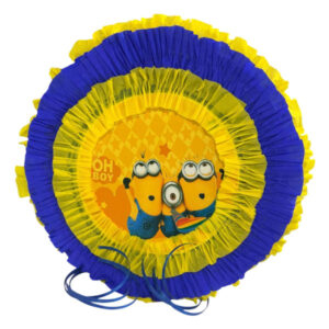 Piñata artesanal redonda Minions 30×30 cms