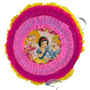 Piñata artesanal redonda Princesas 30×30 cms