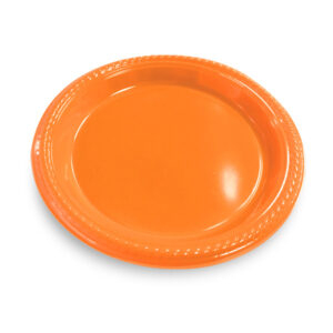 Plato plástico Feco Festivity 18cm naranjo 10 uds