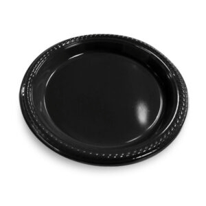 Plato plástico Feco Festivity 18cm negro 10 uds