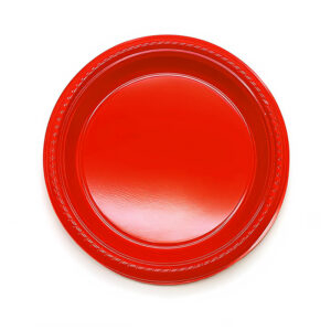 Plato plástico Feco Festivity 18cm rojo 10 uds
