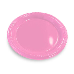 Plato plástico Feco Festivity 18cm rosado 10 uds