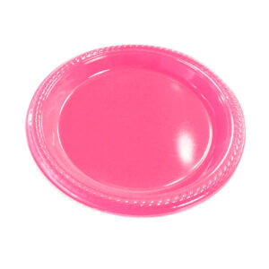 Plato plástico Feco Festivity 18cm rosado fuerte 10 uds