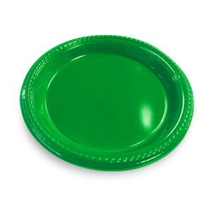 Plato plástico Feco Festivity 18cm verde 10 uds