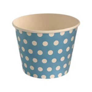 Pote popcorn con puntos Glam 14x10cm celeste