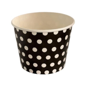 Pote popcorn con puntos Glam 14x10cm negro