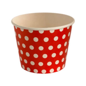 Pote popcorn con puntos Glam 14x10cm rojo