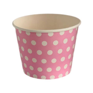 Pote popcorn con puntos Glam 14x10cm rosado