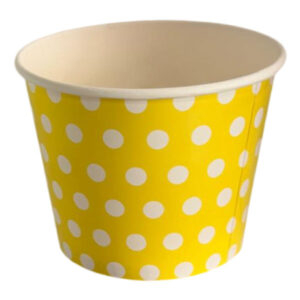 Pote popcorn con puntos Glam 20x15cm amarillo