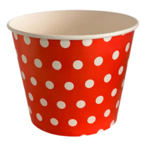 Pote popcorn con puntos Glam 20x15cm rojo