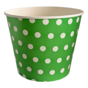 Pote popcorn con puntos Glam 20x15cm verde