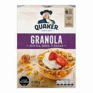 Granola Quaker avena, miel y pasas 342gr