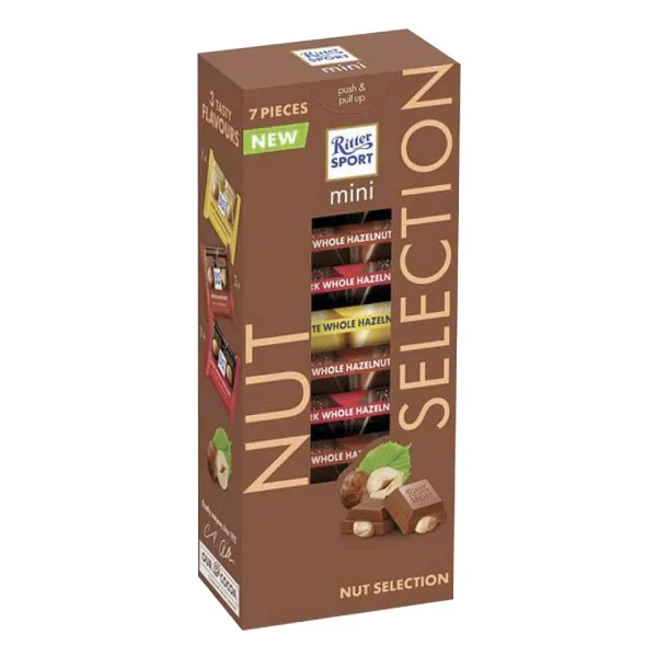 Chocolates Ritter Sport mini nut selection 117gr 7 uds