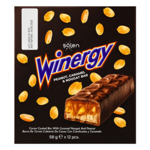 Turrón bañado en chocolate Winergy display 12 uds