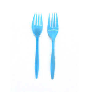 Tenedor plástico Feco Festivity celeste 20 uds