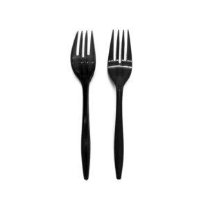 Tenedor plástico Feco Festivity negro 20 uds