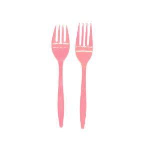 Tenedor plástico Feco Festivity rosado 20 uds