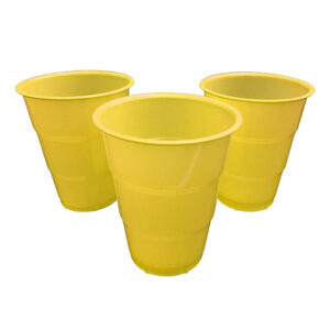 Vaso plástico Feco Festivity 200cc amarillo 10 uds