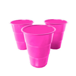 Vaso plástico Feco Festivity 200cc fucsia 10 uds