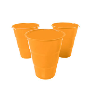 Vaso plástico Feco Festivity 200cc naranjo 10 uds