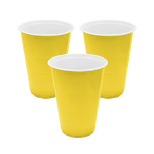 Vaso plástico Feco Festivity 450cc amarillo 10 uds